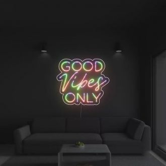 Good Vibes Only Colorful Neon Sign