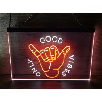 Good Vibes Only Hand Dual LED Neon Sign