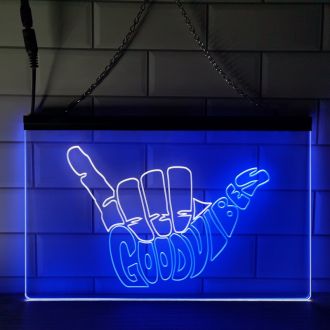 Good Vibes Only Hand v1 Dual LED Neon Sign