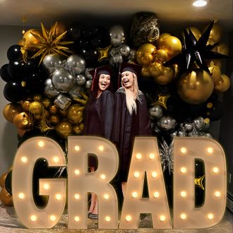 Steel Marquee Letter GRAD Graduation Ceremony High-End Custom Zinc Metal Marquee Light Marquee Sign