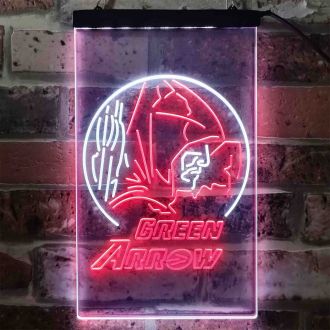 Green Arrow Queen Dual LED Neon Sign