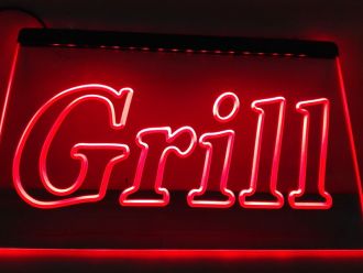 Grill OPEN Bar Pub BBQ LED Neon Sign