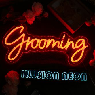 Grooming Orange Neon Sign