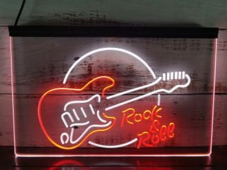 Guitar Band Music Dual LED Neon Sign
