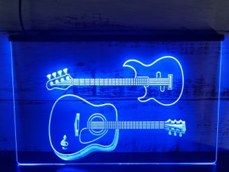 Guitars Rock N Roll Bar Music LED Neon Sign