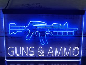 Guns Ammo Dual LED Neon Sign