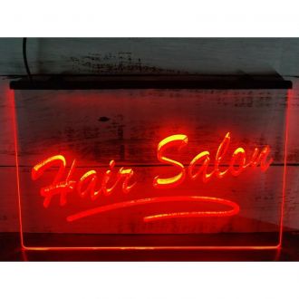 Hair Salon Script Cut OPEN LED Neon Sign