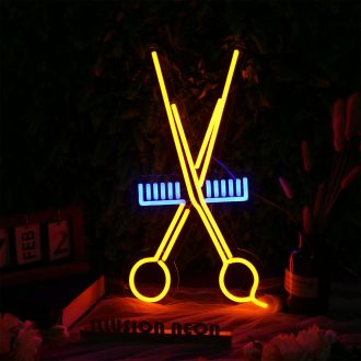 Hair Scissors Neon Sign