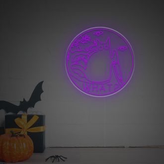 Halloween Cat With Knife LED Neon Sign
