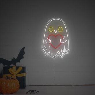 Halloween Cute Ghost Heart LED Neon Sign