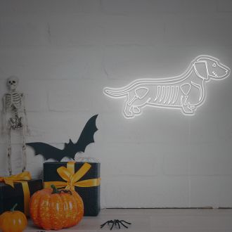 Halloween Dachshund Skeleton LED Neon Sign