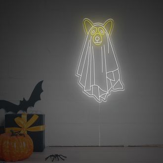 Halloween Dog Corgi Ghost LED Neon Sign