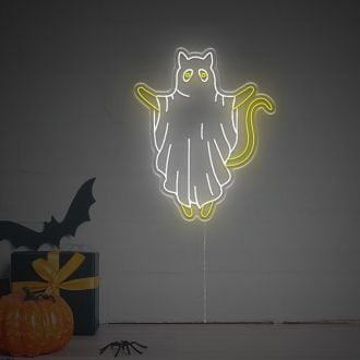 Halloween Ghost Cat LED Neon Sign