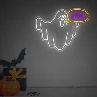 Halloween Ghost With Boo Text Bubble LED Neon Sign