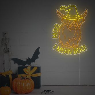 Halloween Scottish Highland Longhorn Cow LED Neon Sign