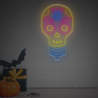 Halloween Skull Light Bulb LED Neon Sign