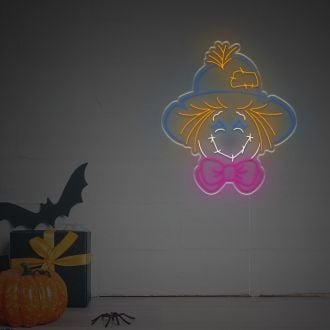 Halloween Smiling Jack Straw LED Neon Sign