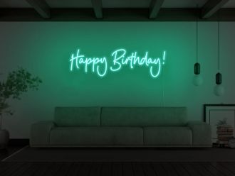 Happy Birthday Cursive Neon Sign