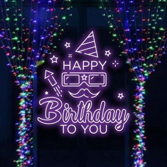Happy Birthday Goggles Neon Sign