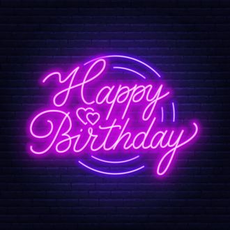 Happy Birthday Purplish Neon Sign