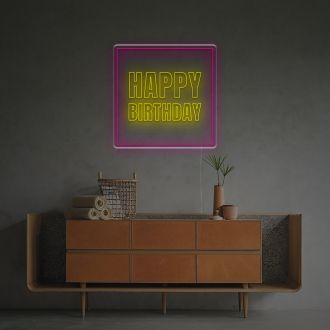 Happy Birthday With Tangle LED Neon Sign