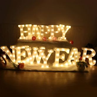 Steel Marquee Letter Happy New Year Party High-End Custom Zinc Metal Marquee Light Marquee Sign