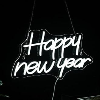Happy New Year Neon Sign New Years Eve Party Led Lights Letter Neon Signs For Wall Decor