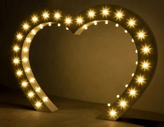 Heart Gate Warm White Party Decor Marquee Light