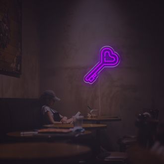 Heart Key LED Neon Sign
