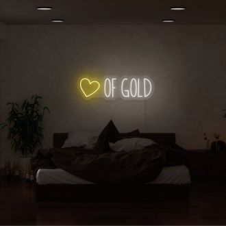 Heart of Gold Neon Sign