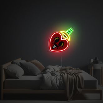 Heart Pierced By A Knife LED Neon Acrylic Artwork