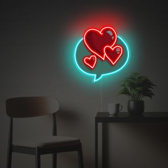 Heart Text LED Neon Acrylic Artwork