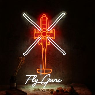 Helicopter By Fly Guns Neon Sign