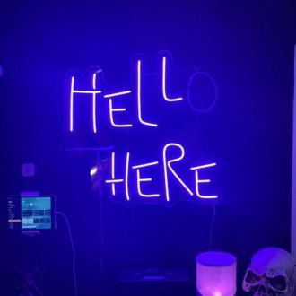 Hell Here Neon Sign Hello There Sign For Play Room Decor Blue Neon Sign