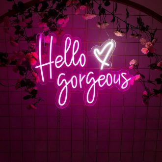 Hello Gorgeous Heart Neon Sign MNC42055