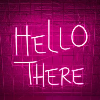 Hello There Neon Sign And Hell Here Neon Sign For Wall Decor Pink Neon Sign