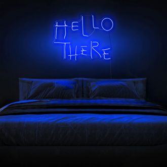 Hello There Neon Sign Blue Neon Light Room Wall Decor