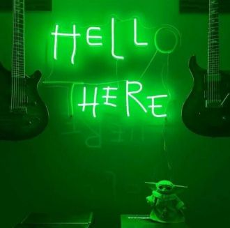 Hello There Neon Sign Green Neon Light Hell Here Neon Sign Room Wall Decor