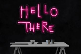 Hello There Neon Sign Room Wall Decor Pink Neon Lights