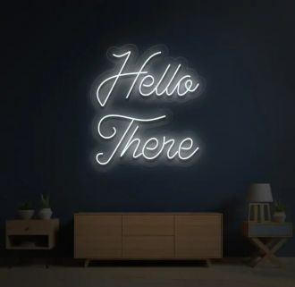 Hello There Neon Sign White Neon Sign Room Wall Decor