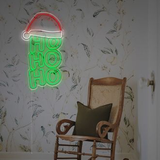 Hohoho With Santa Hat LED Neon Sign
