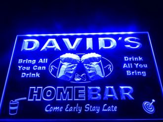Home Bar Family Name Personalized LED Neon Sign