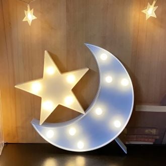 Steel Marquee Letter Blue Moon And Star High-End Custom Zinc Metal Marquee Light Marquee Sign