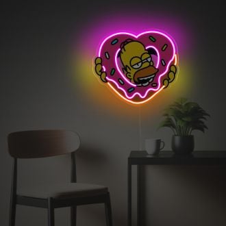 Homer Simpson Eatting Donut LED Neon Acrylic Artwork