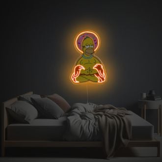 Homer Simpson With Donut Halo LED Neon Acrylic Artwork