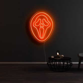 Horror Movie Scream Face Neon Sign