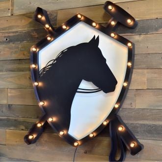 Steel Marquee Letter Horse Equestrian Brown High-End Custom Zinc Metal Marquee Light Marquee Sign