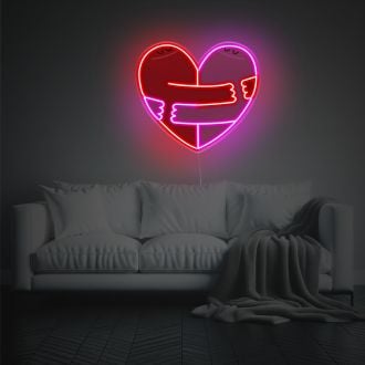 Huging Heart LED Neon Acrylic Artwork