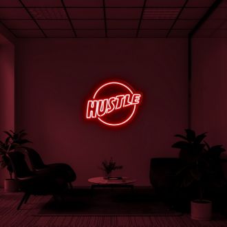 Hustle Logo Neon Sign