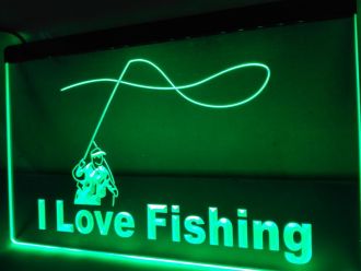 I Love Fishing Fish Sport Bar LED Neon Sign